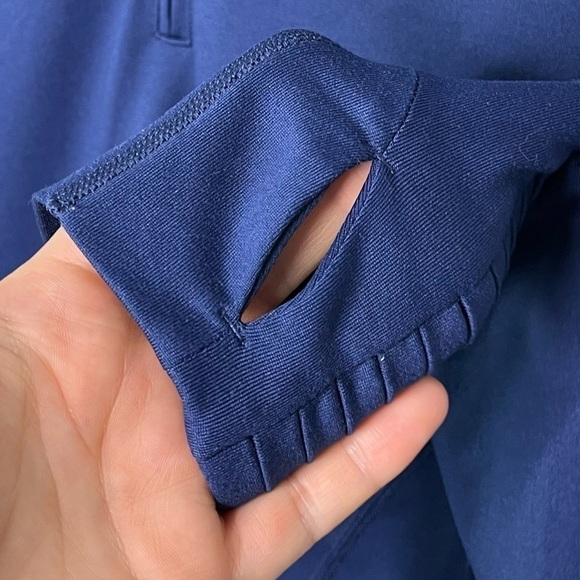 PUMA Golf Quarter Zip Popover Shirt Pleated Cuff Thumbhole Athleisure - Picture 6 of 11